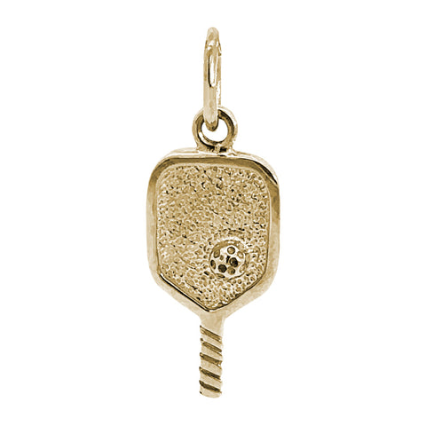 Pickleball Paddle Charm In Yellow Gold