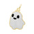 Painted Cute Ghost Charm in Yellow Gold Plated