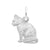Large Cat Charm In 14K White Gold