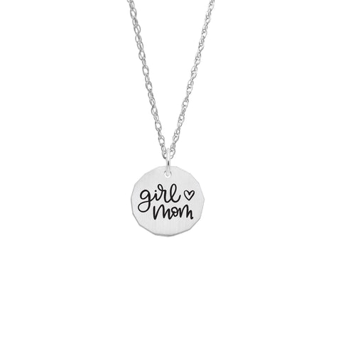Girl Mom Charm Necklace Set In Sterling Silver
