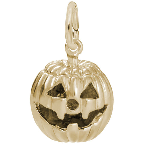 Jack O Lantern Charm in Yellow Gold Plated