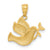 14k Gold w/Rhodium Peace Dove Pendant