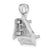 14k White Gold 3-D Grand Piano w/Moveable Lid Pendant