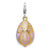 Gold-Plated Swarovski Element Pink Egg Charm in Sterling Silver