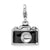 Enamel Swarovski Element Camera Charm in Sterling Silver