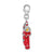3-D Red Enameled Holiday Stocking Charm in Sterling Silver