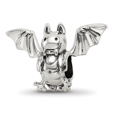 Bat Charm Bead in Sterling Silver