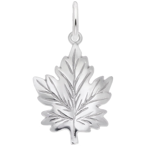 Maple Leaf Charm In Sterling Silver