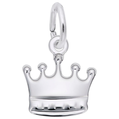 Crown Charm In 14K White Gold