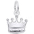 Crown Charm In 14K White Gold