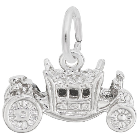 Royal Carriage Charm In 14K White Gold