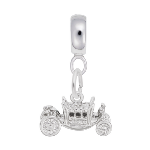 Royal Carriage Charm Dangle Bead In Sterling Silver