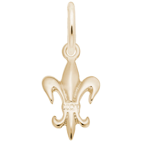 Fleur De Lis Charm in Yellow Gold Plated