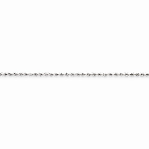 14K White Gold Diamond-Cut Rope Chain Anklet