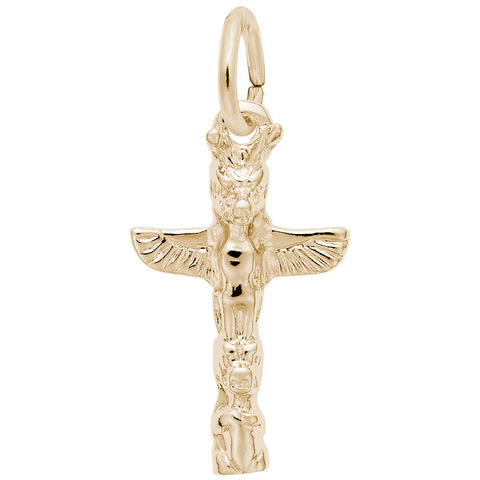 Totem Pole Charm In Yellow Gold