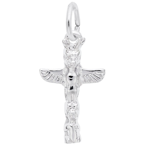 Totem Pole Charm In Sterling Silver