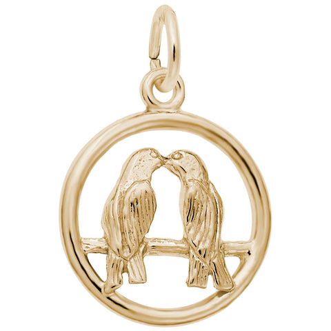 Love Birds Charm In Yellow Gold