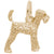 Airedale Dog Charm In Yellow Gold