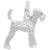 Airedale Dog Charm In 14K White Gold