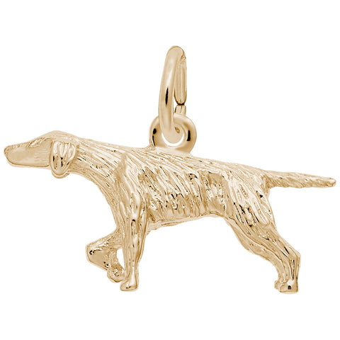 Pointer Dog Charm in Yellow Gold Plated