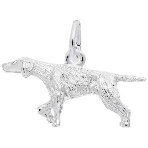 Pointer Dog Charm In Sterling Silver