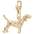 Beagle Dog Charm in Yellow Gold Plated