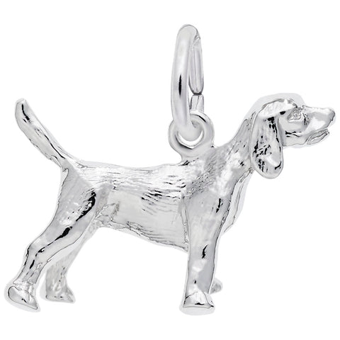 Beagle Dog Charm In Sterling Silver