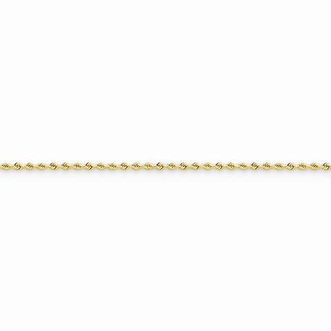 14K Yellow Gold Diamond-Cut Rope with Lobster Clasp Chain Bracelet