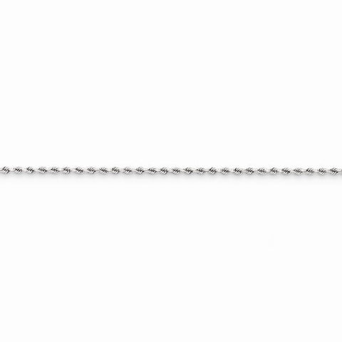 14K White Gold Diamond-Cut Rope Chain Bracelet