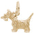 Scottie Dog Charm in Yellow Gold Plated