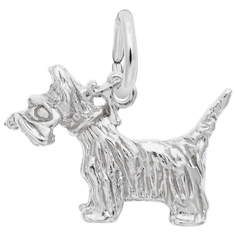 Scottie Dog Charm In Sterling Silver
