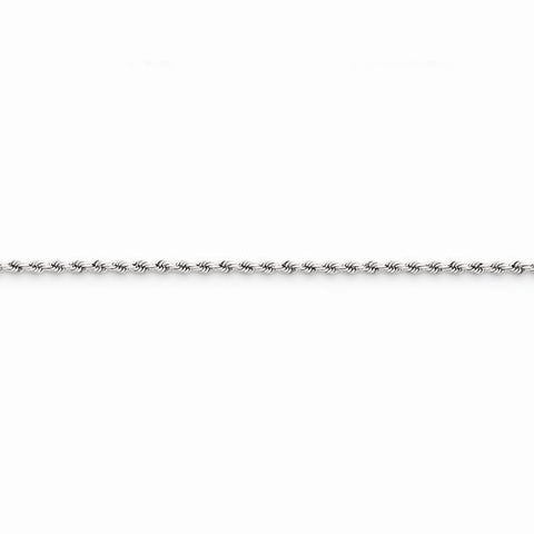 14K White Gold Diamond-Cut Rope Chain Bracelet