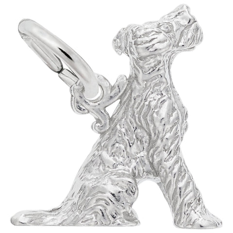 Terrier Dog Charm In Sterling Silver