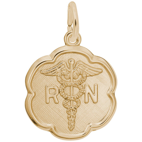 Registered Nurse Charm in Yellow Gold Plated