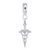 Caduceus Charm Dangle Bead In Sterling Silver