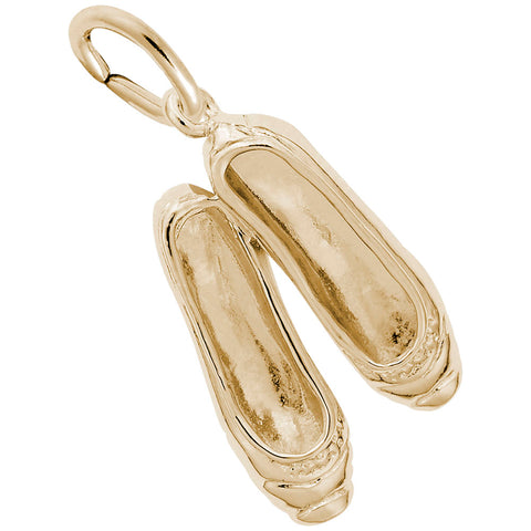 Ballet Shoes Charm in Yellow Gold Plated