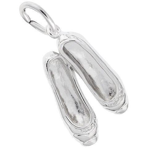 Ballet Shoes Charm In 14K White Gold