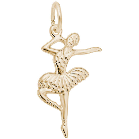 Ballet Dancer Charm in Yellow Gold Plated