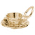 Cup And Saucer Charm in Yellow Gold Plated