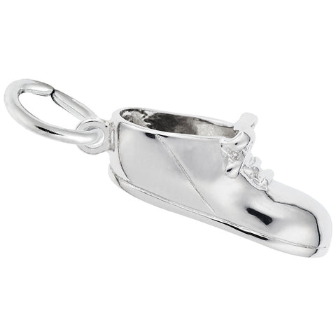 Baby Shoe Charm In Sterling Silver