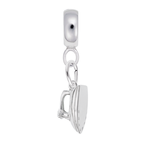 Iron Charm Dangle Bead In Sterling Silver
