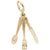 Utensils Charm in Yellow Gold Plated
