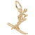 Skier Charm In Yellow Gold