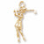 Golfer, Female charm in Yellow Gold Plated hide-image