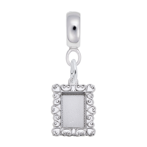 Frame Charm Dangle Bead In Sterling Silver