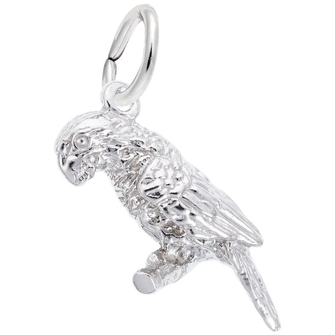 Parrot Charm In Sterling Silver