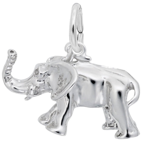 Elephant Charm In Sterling Silver