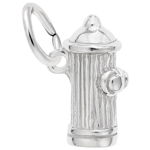 Hydrant Charm In 14K White Gold