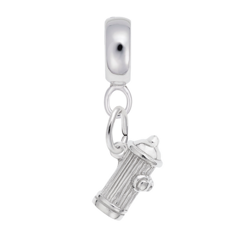 Hydrant Charm Dangle Bead In Sterling Silver