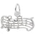 Music Staff Charm In 14K White Gold